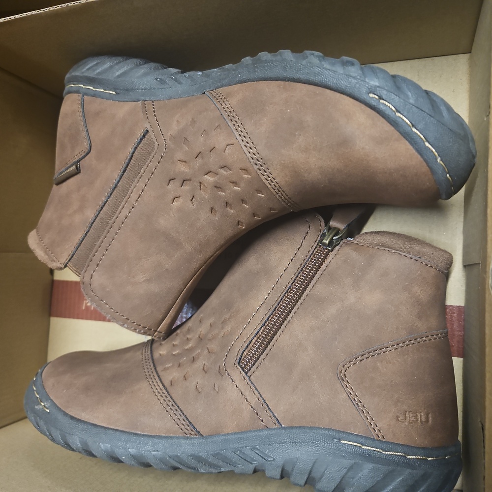 JBU Jambu boots water resistant vegan leather velvet lined brown